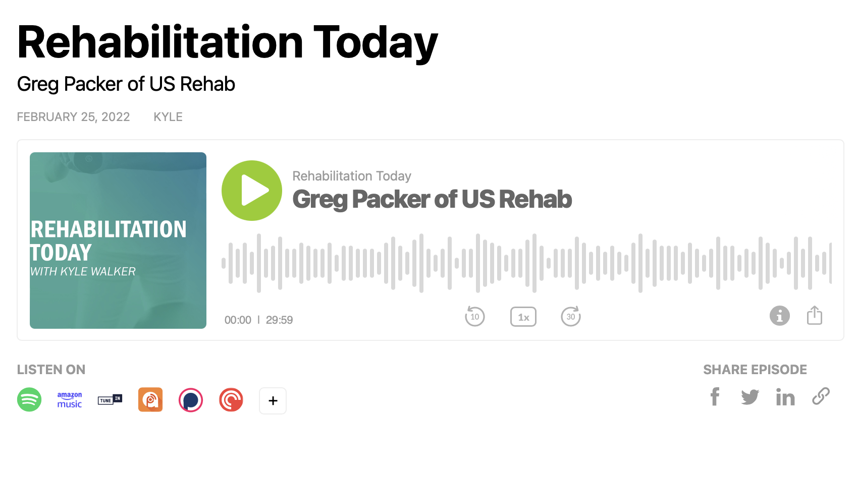 Greg Packer of US Rehab