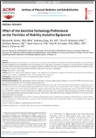Effect of the Assistive Technology Professional on the Provision of Mobility Assistive Equipment